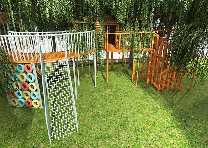 Log Playsets Wooden Playground Set Climbing Net Sets