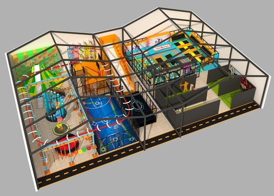 Jump And Bounce Trampoline Park Play Ground Spider Wall Climbing Wall