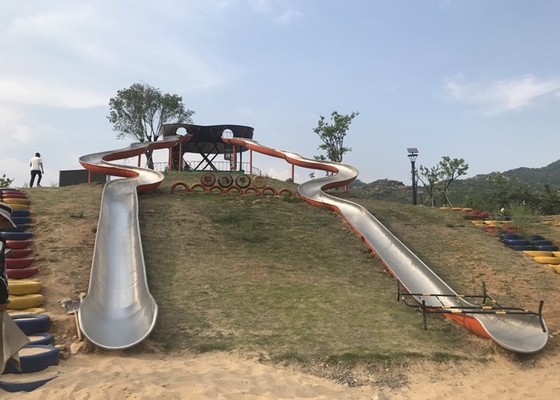 S Shaped Childrens Ss304 Stainless Steel Slides For Scenery Site Slope