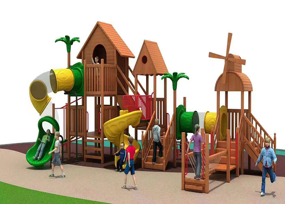 Hobbyhorse Wooden Climbing Frame Climbing Net Wooden Playhouse With Slide
