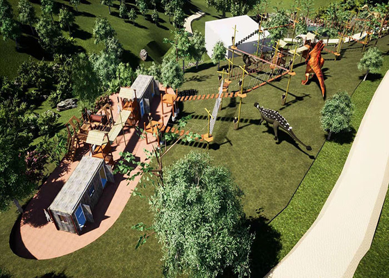 Dinosaur Theme Outdoor Adventure Playground for Children and Adults