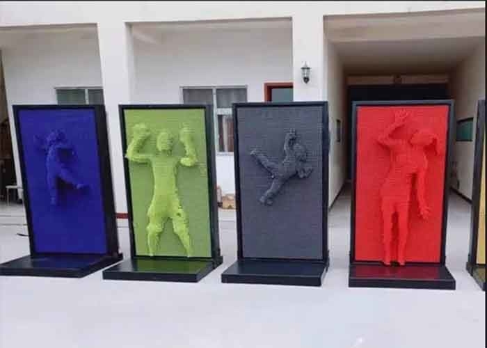 3D Clone Sculpture Pin Art Wall 1065*1250*2200 Mm Toy Needle Board Playing