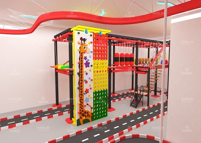 Large Theme Indoor Trampoline Park Playground With Climbing Wall