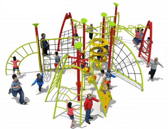114mm Galavanized Steel Pipe Rope Climbing Net Frame Kids Park