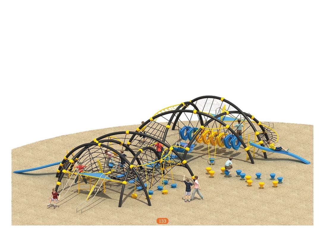 Large Playground Climbing Net Frame 6 Strand Steel Rope Spider Web Kid Play Site