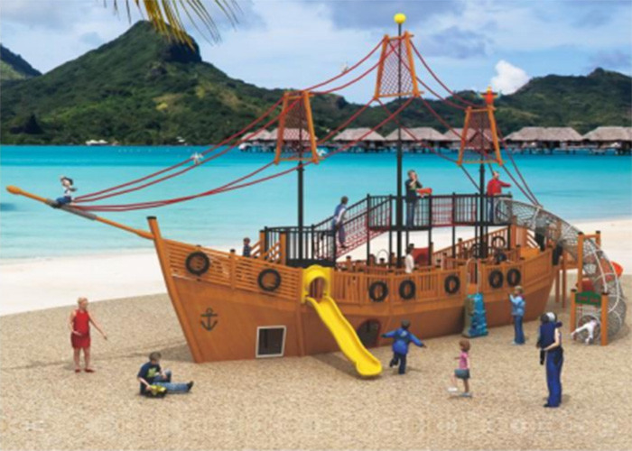 Boat Theme Wooden Park Equipment Smaller Playground Outdoor