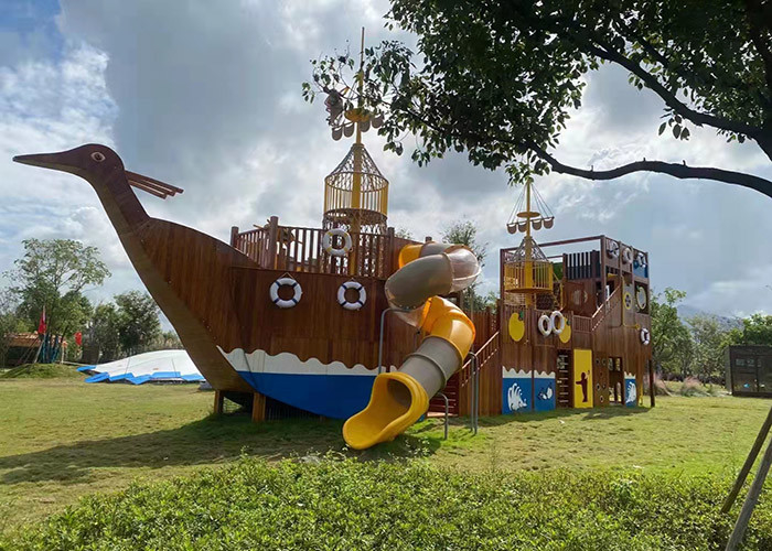Boat Theme Wooden Park Equipment Smaller Playground Outdoor