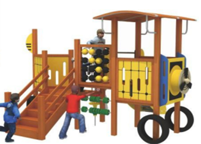Train Type Wooden Play Park Equipment Toddlers Wooden Outdoor Playset