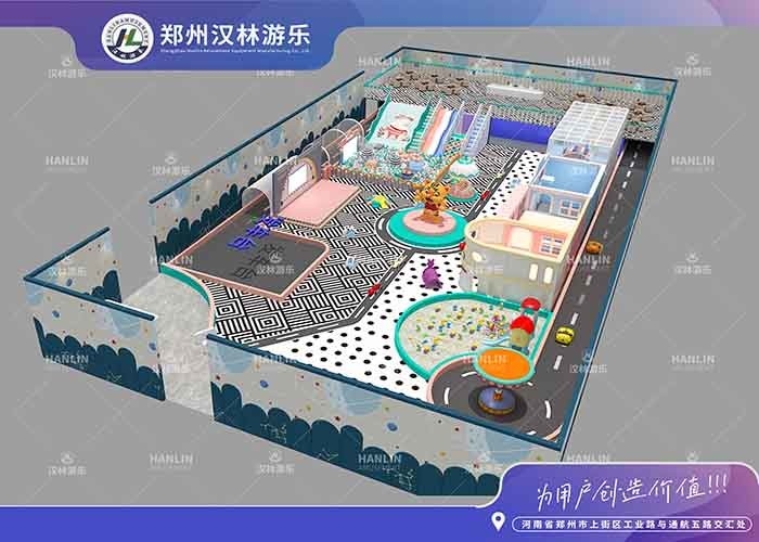 Large Colorful City Indoor Playground Equipment For Chlidren