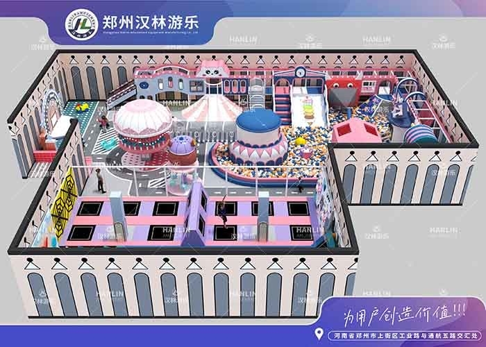 OEM Colorful Indoor Playground With Trampoline And Adventure Course